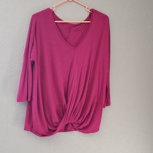 Pink cross front top
